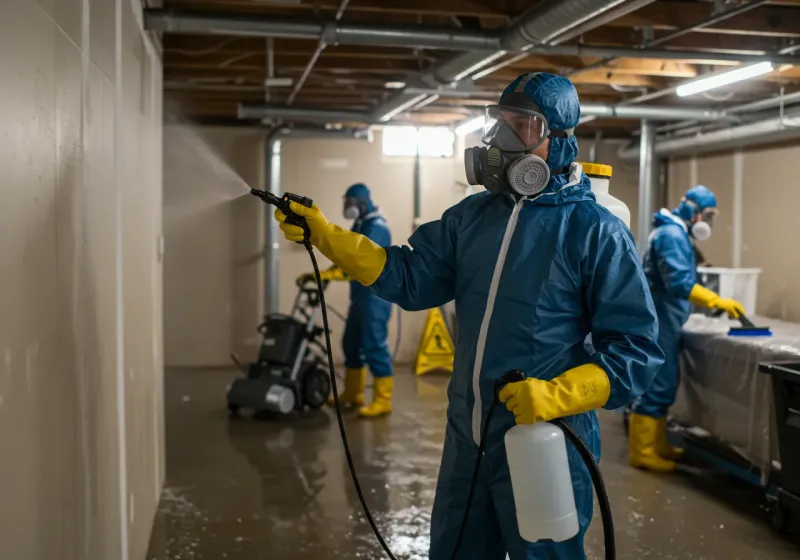 Basement Sanitization and Antimicrobial Treatment process in Vincennes, IN